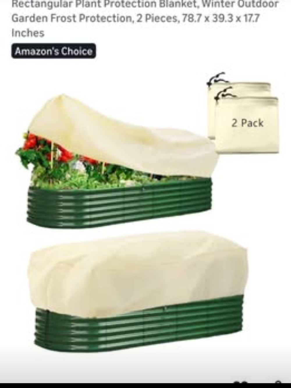 Garden Plant Protection Cover - Cream (2 Pack)